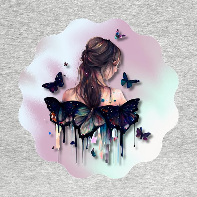 Girl with Butterflies 2 by Jay Major Designs